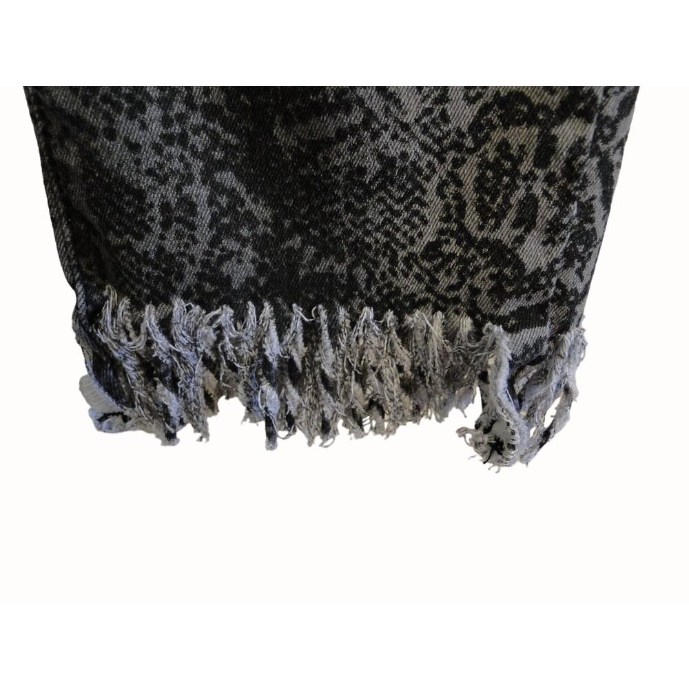 Lucky & Blessed Womens Jean Ankle Skinny Fringe Hem Gray & Black Size 4 - Picture 5 of 11